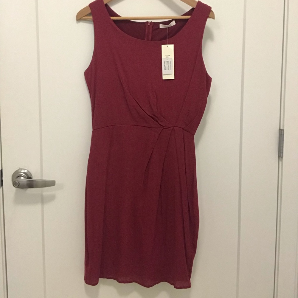 Sage and Citrus Scoop Wine Dress